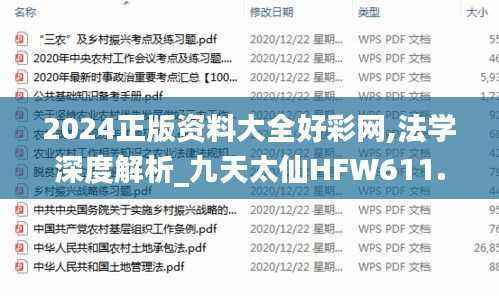 2024正版资料大全好彩网,法学深度解析_九天太仙HFW611.82
