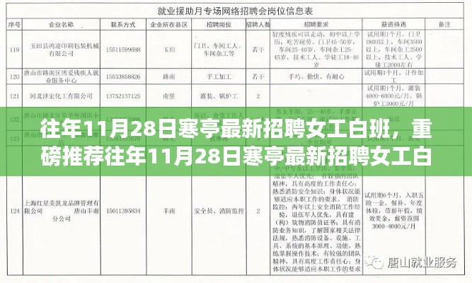 寒亭最新女工白班招聘信息,优质岗位火热招募中