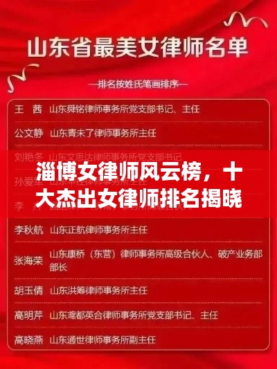 淄博女律师风云榜,十大杰出女律师排名揭晓